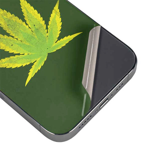 Marijuana Leaf Light Green iPhone 16 Pro Skin